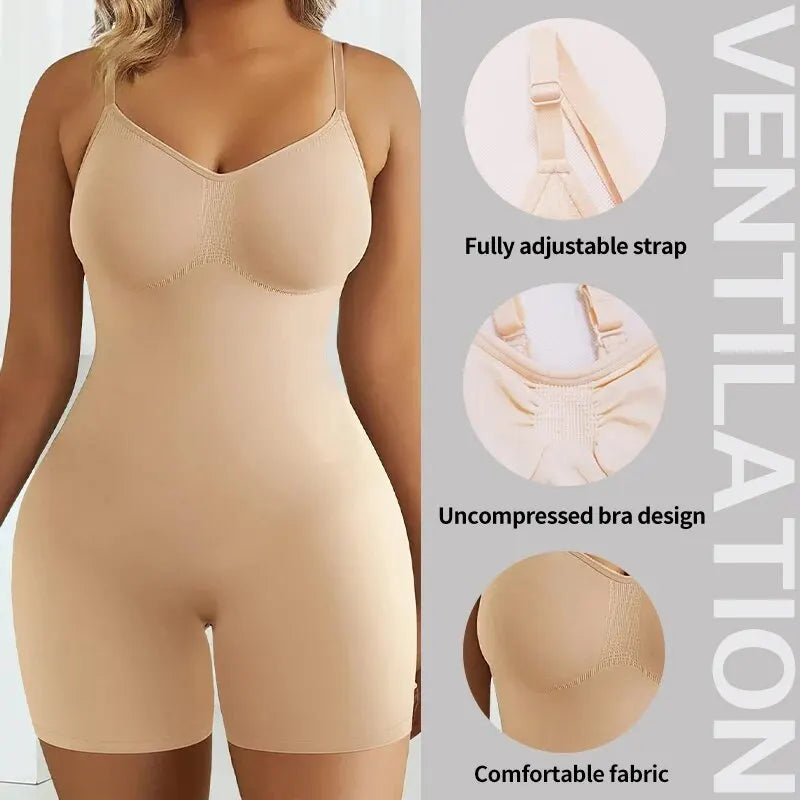 Bodysuit for Tummy Control - Seamless High Waist Flat Belly Shapewear
